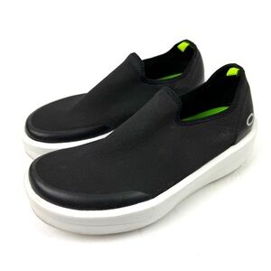 OOFOS Oomg Eezee Shoes 9.5 PLATFORM Heel Black Womens Recovery Slip On‎ 40.5